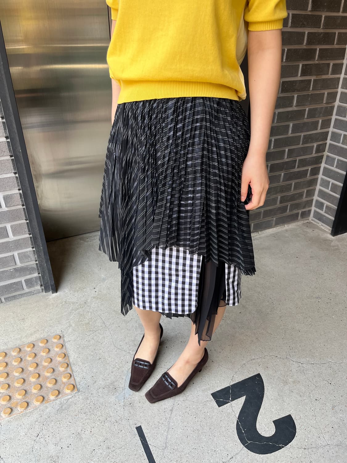 Facetasm 체크 패턴 스커트 상품이미지2