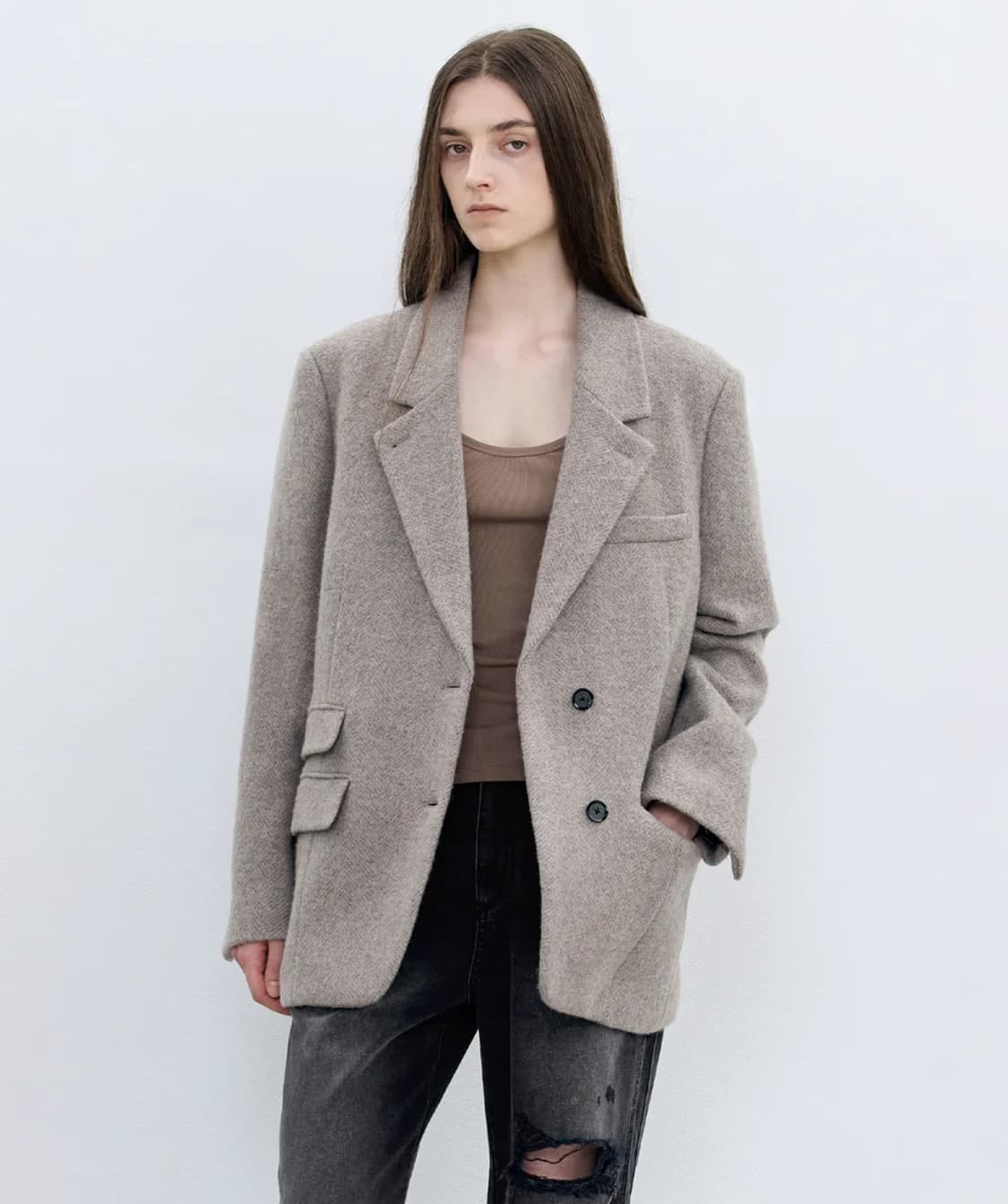 인사일런스우먼 윈터 오버사이즈 하프자켓 상품이미지1