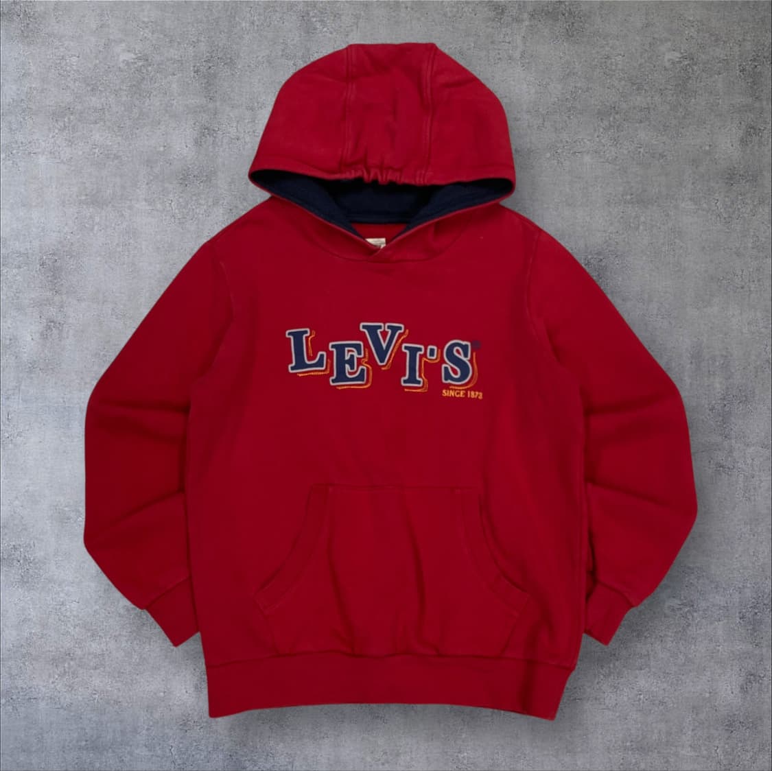 리바이스 레드 컬러 스펠아웃 후드티 상품이미지1