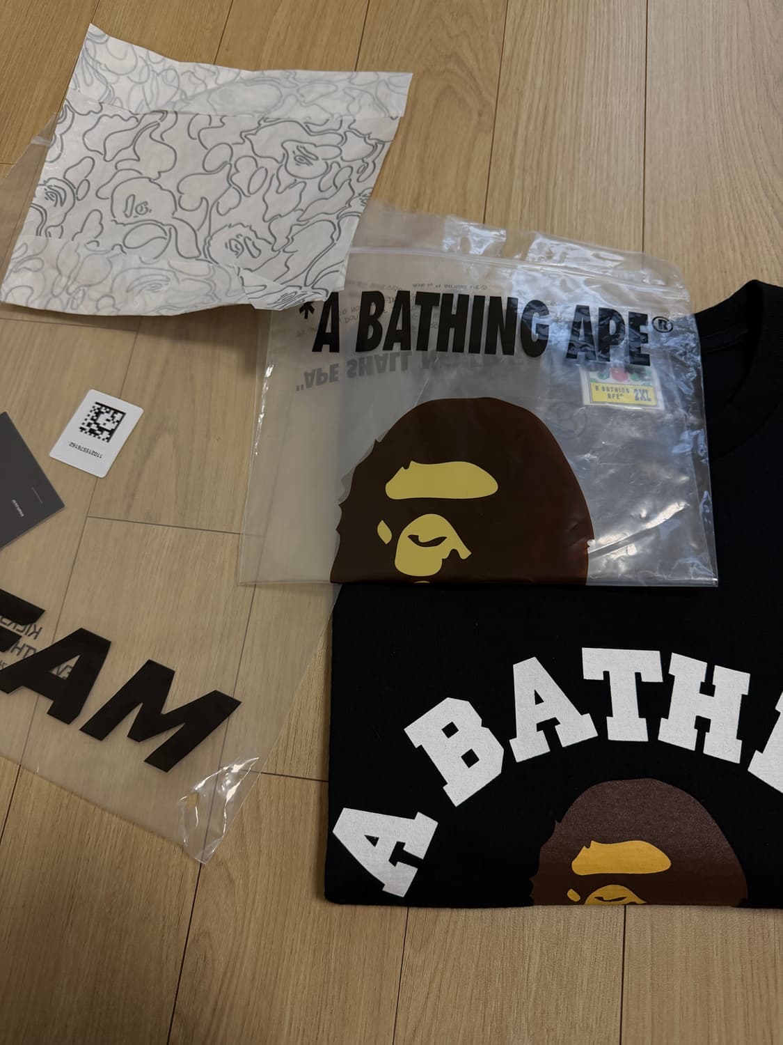 [XXL]베이프 컬리지 티셔츠 블랙 상품이미지5