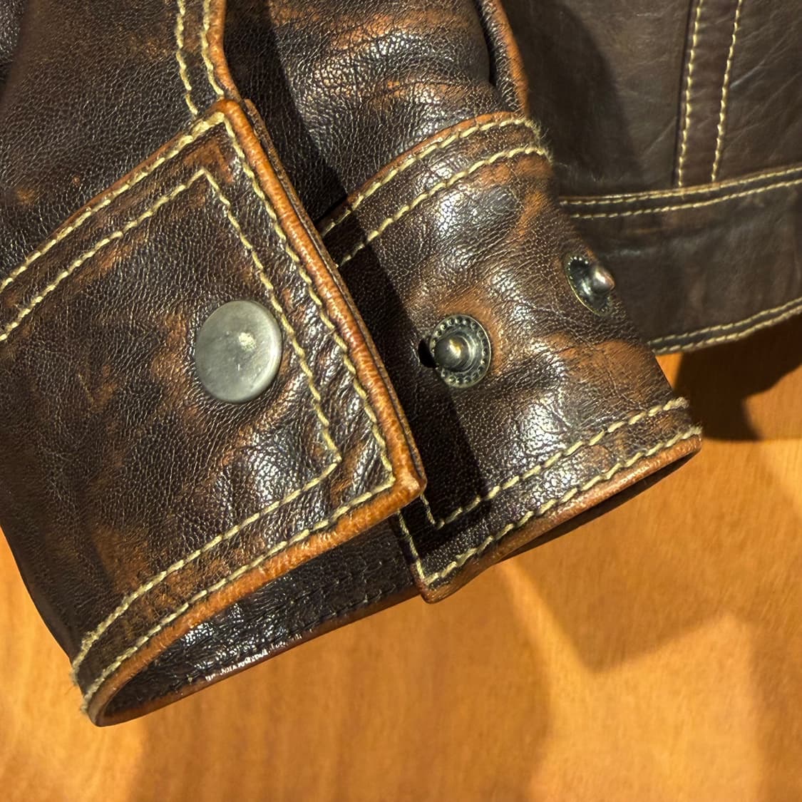 송탄 다크호스 차심 양가죽 카페레이서 자켓 XL 상품이미지2