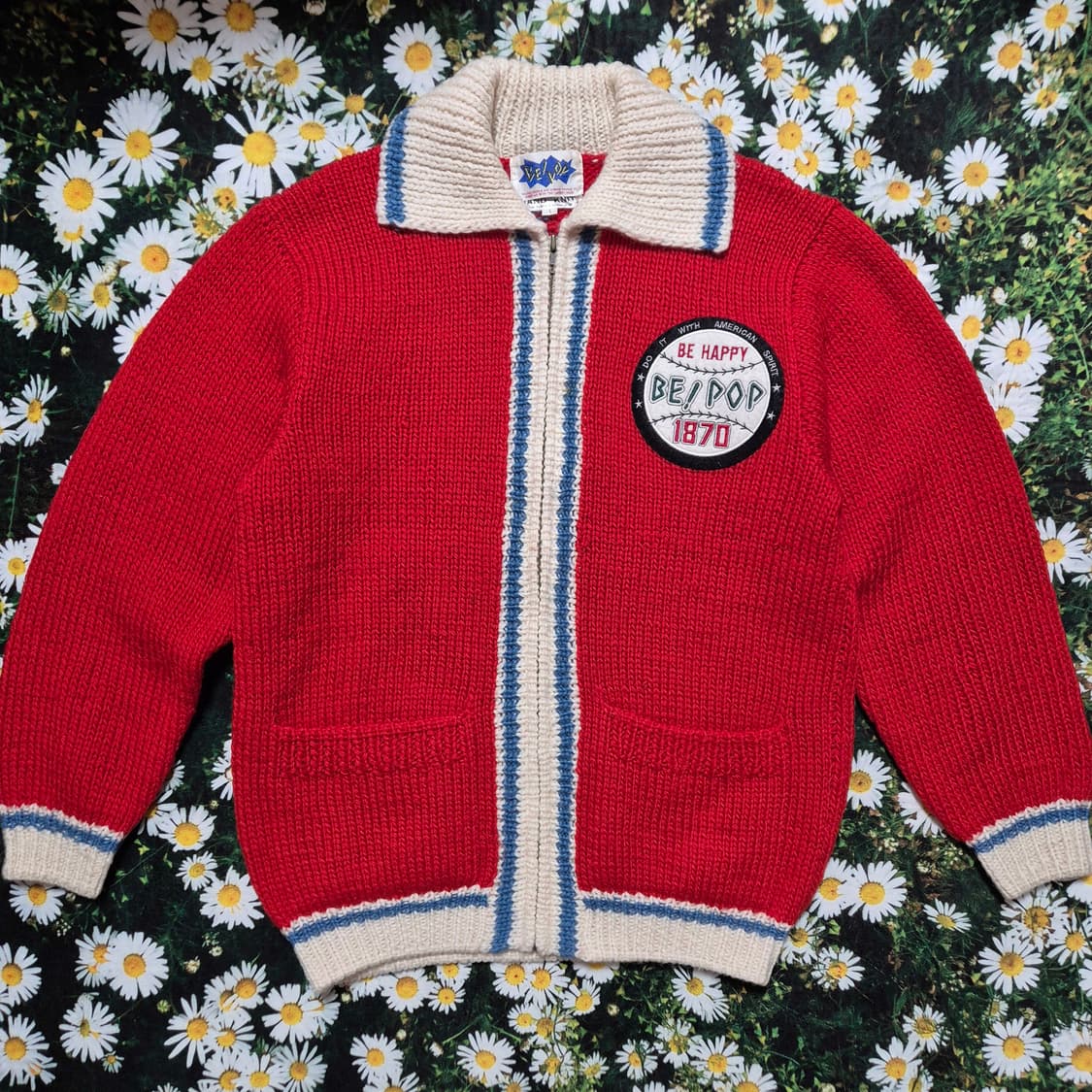 일본 BE POP 스키 패턴 니트 자켓 일본코위찬 성인L 상품이미지3