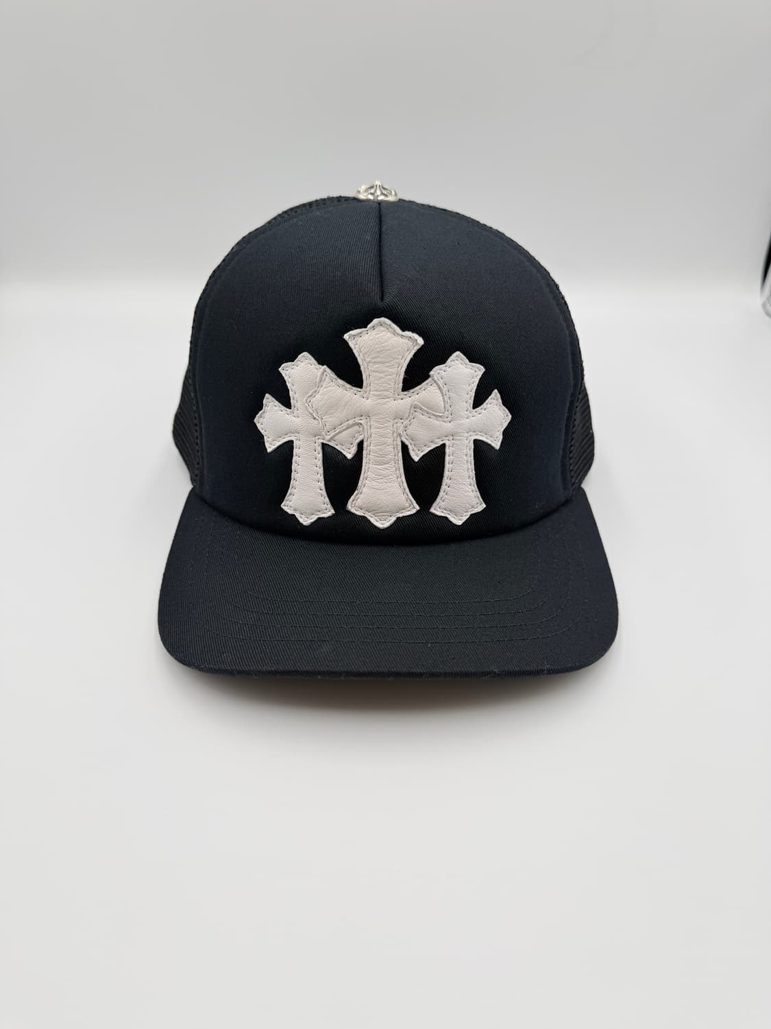 크롬하츠 트러커 메시 캡 레더패치 화이트 상품이미지5