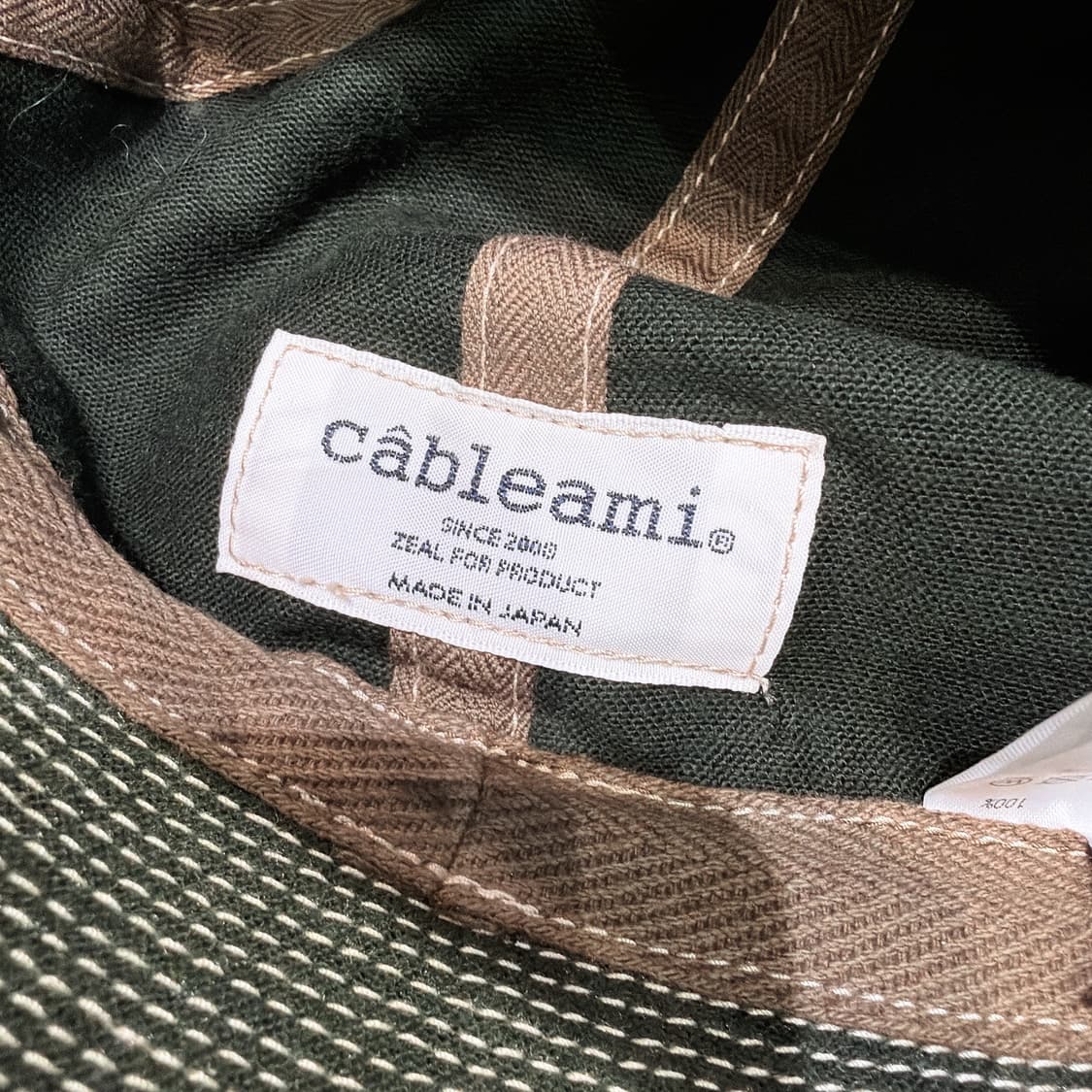 (정품/새상품) cableami 케이블아미 카키그린 스티치 딕시 버킷햇 상품이미지3