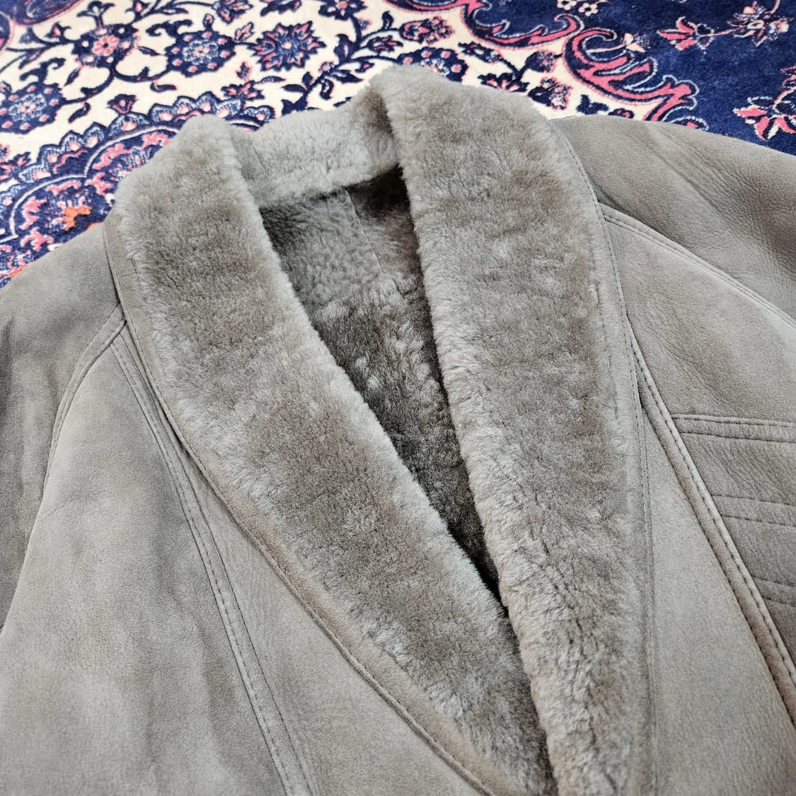 CAREER 빈티지 양가죽 양털 카라넥 무스탕 자켓  상품이미지6