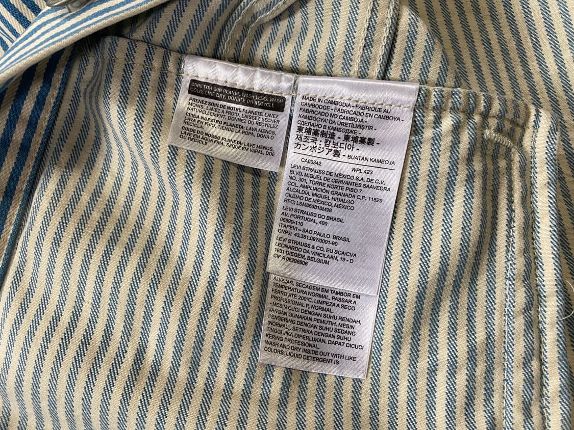 Levi's 프리미엄 스트라이프트러커 자켓 L 상품이미지5