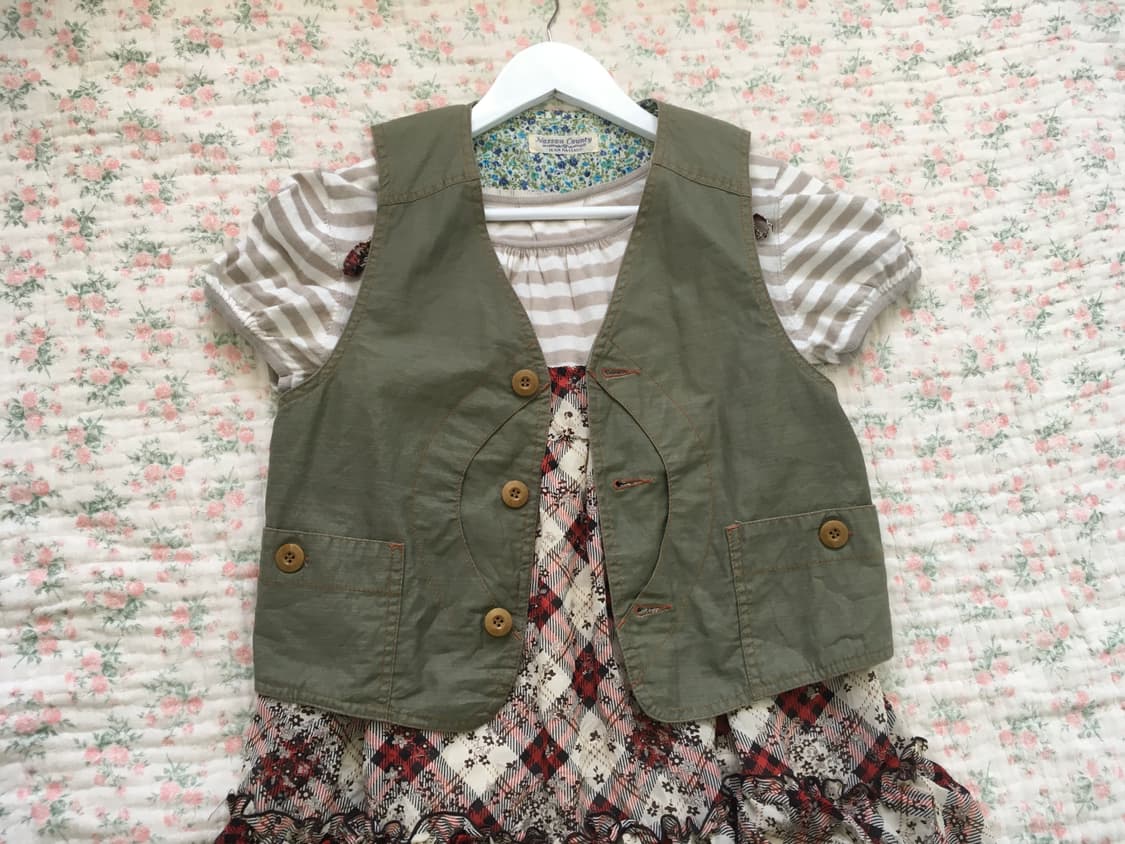 빈티지 모리 포켓 레이어드 베스트 상품이미지5