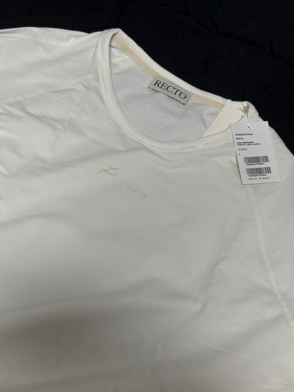 [L]렉토 핸드 자수 오버핏 롱슬리브 상품이미지4