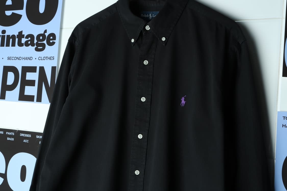 (XL-2XL) 폴로 랄프로렌 셔츠 남방 USA 무지 블랙-H31850 상품이미지6