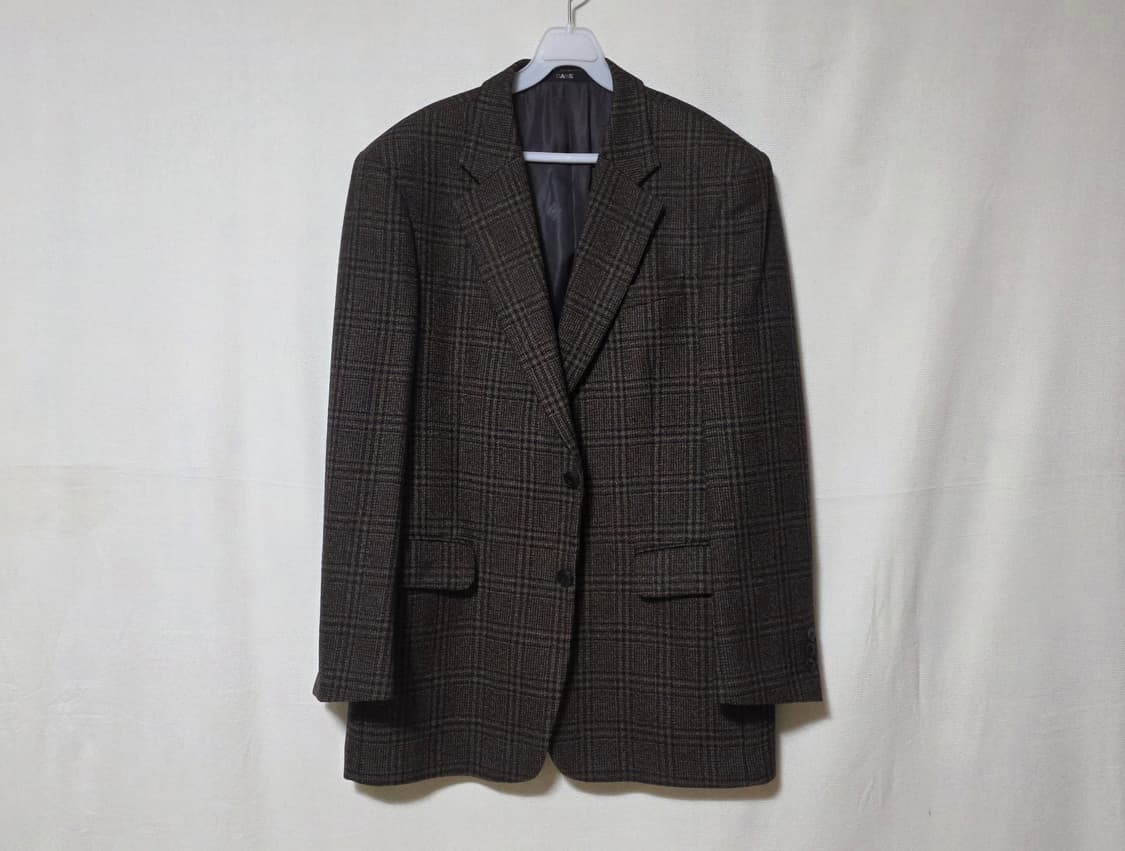 닥스(DAKS) 알파카 30% 혼방 빈티지 체크 블레이저 자켓 100 상품이미지2