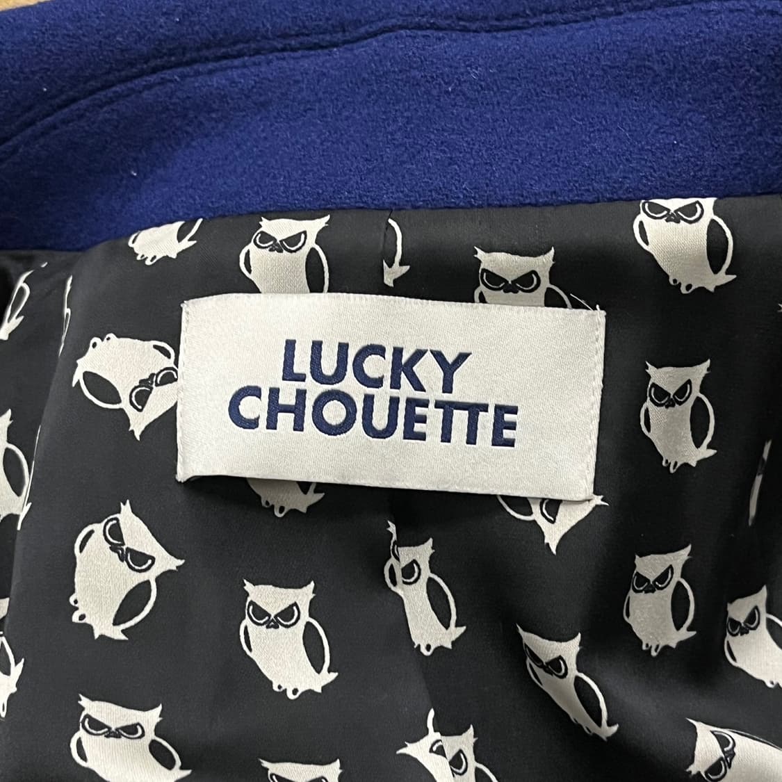 [정품/36] 럭키슈에뜨 블루 컬러 울 코트 b15 상품이미지5