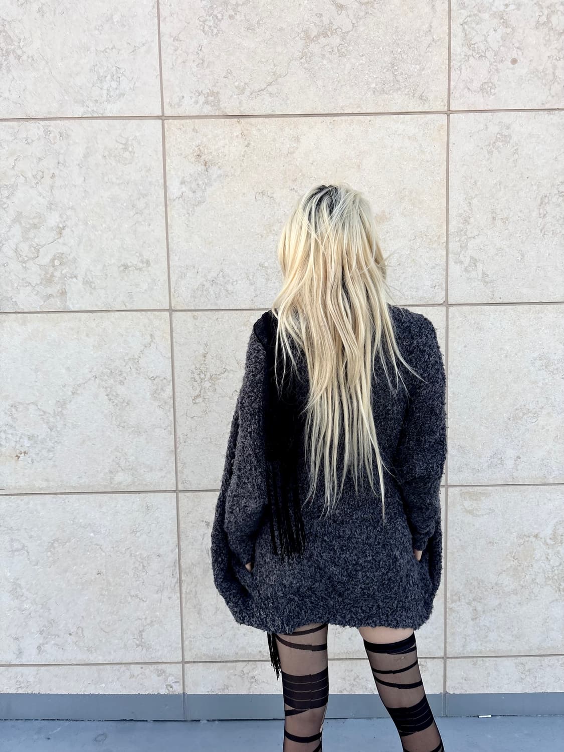 “Moussy” Grey Knit Big Button Knit Cardi 상품이미지6