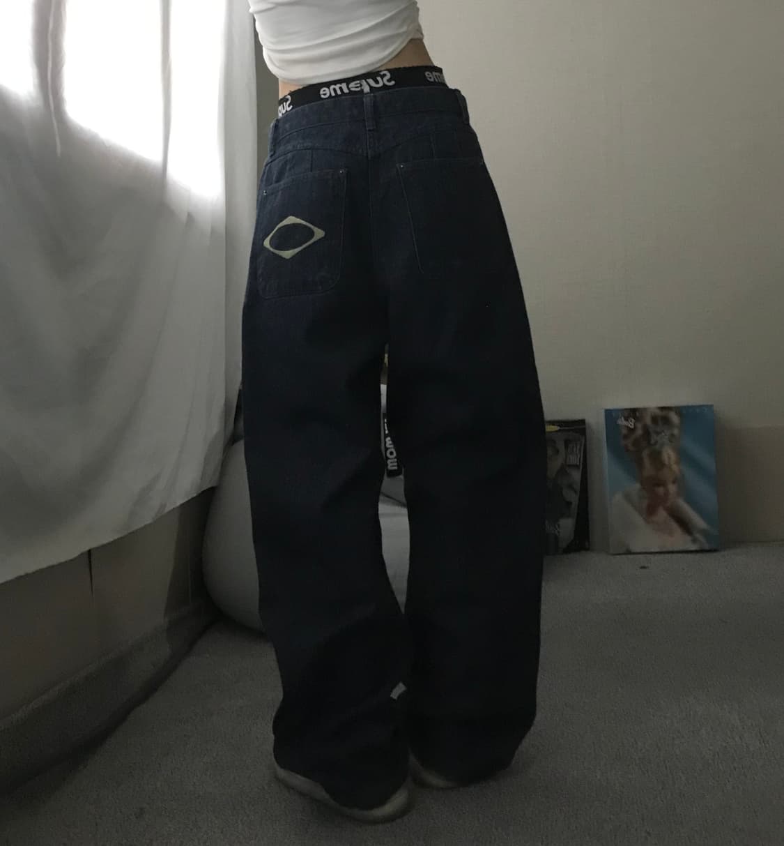 미스치프 로고 데님팬츠 상품이미지1