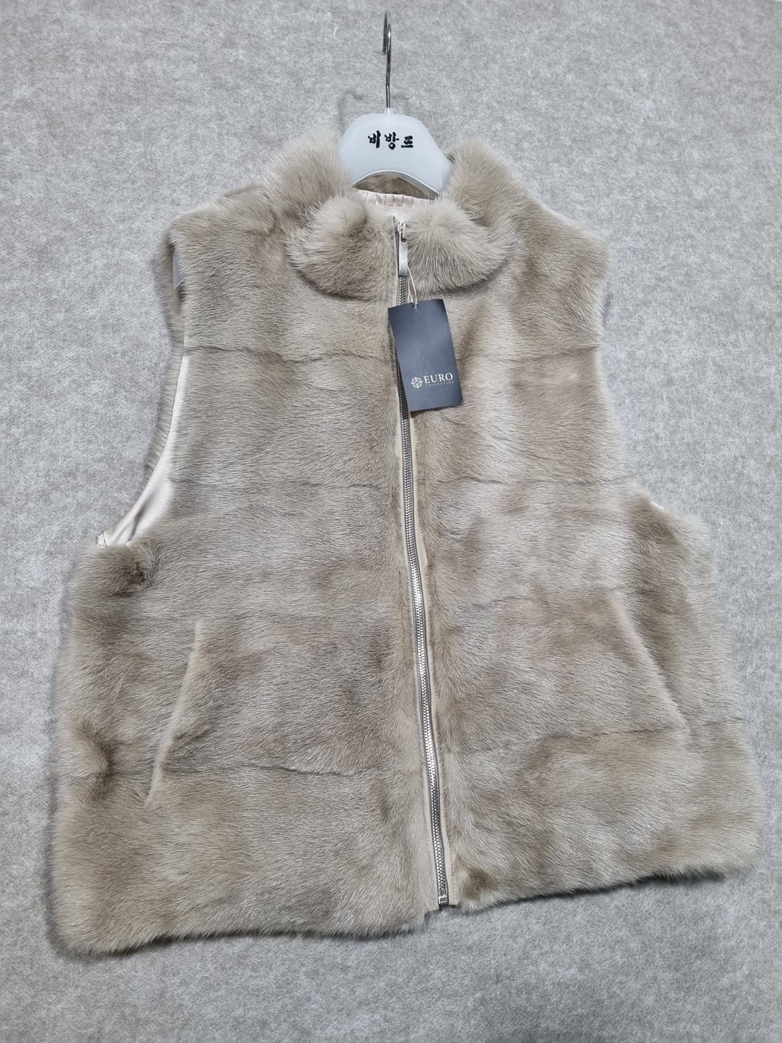 여성 66size 유로컬렉션 양가죽 밍크 베스트 조끼 상품이미지1