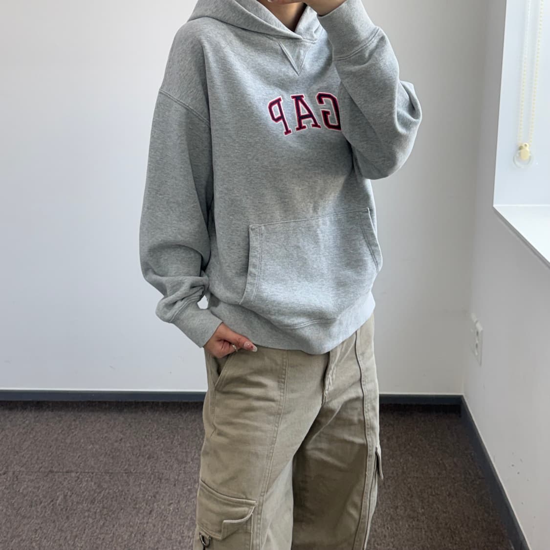 Gap 갭 로고 그레이 후드티  상품이미지2