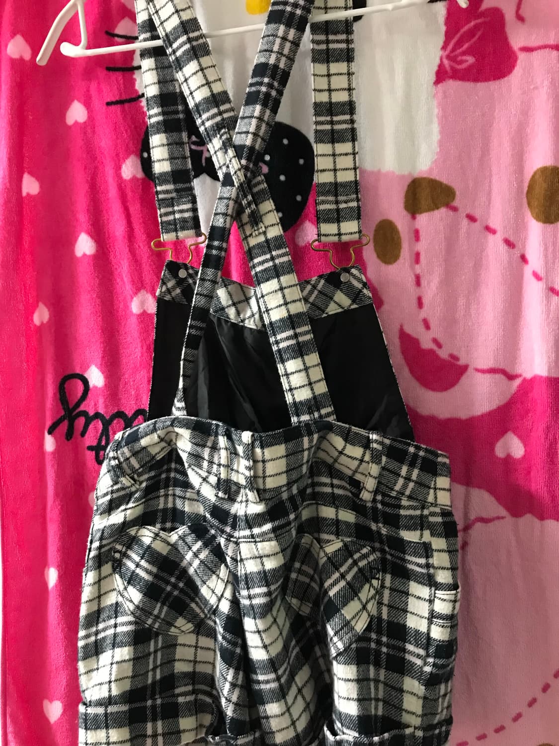 트랄라라 체크 멜빵 바지 상품이미지3