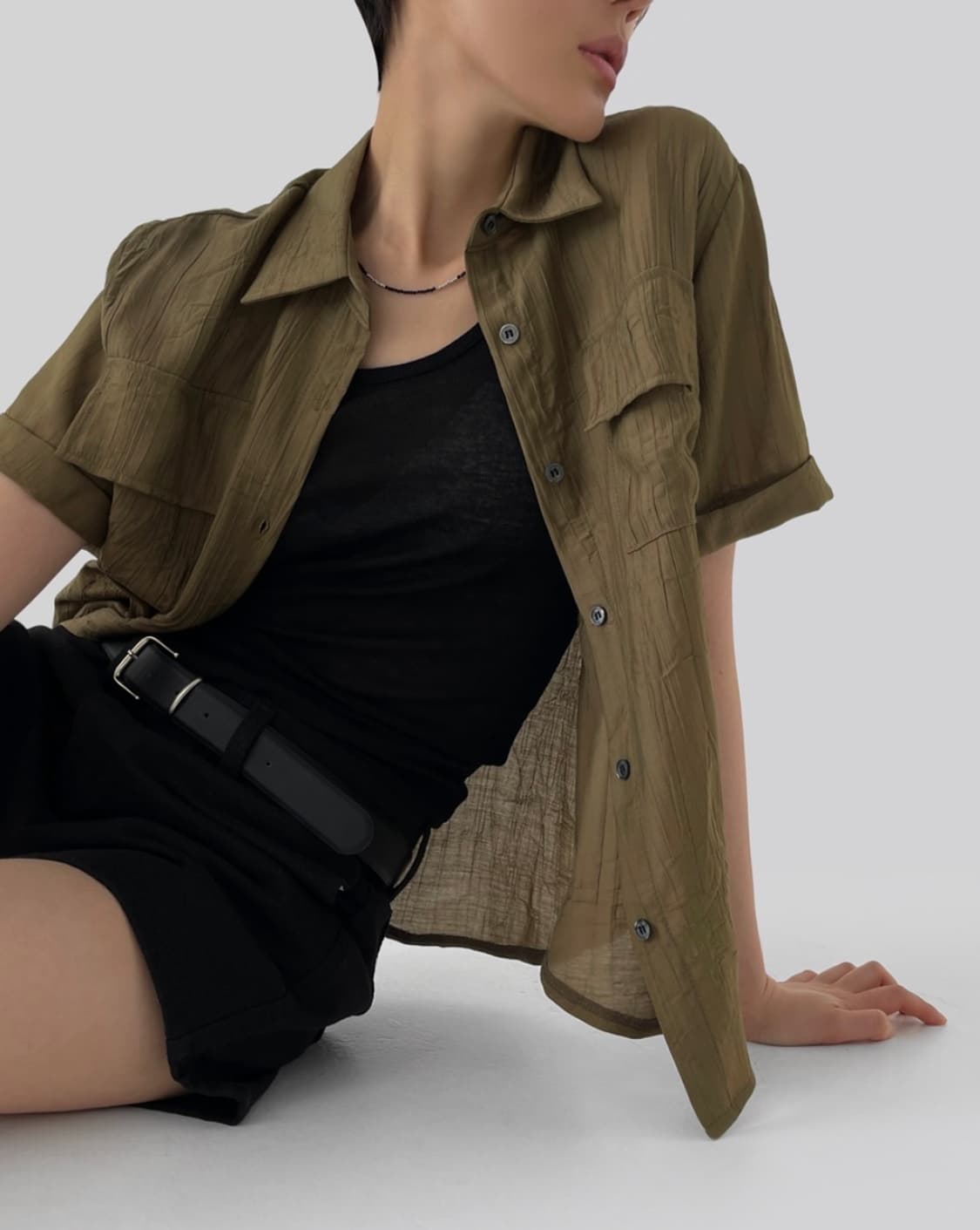 링클 반팔 셔츠 상품이미지1