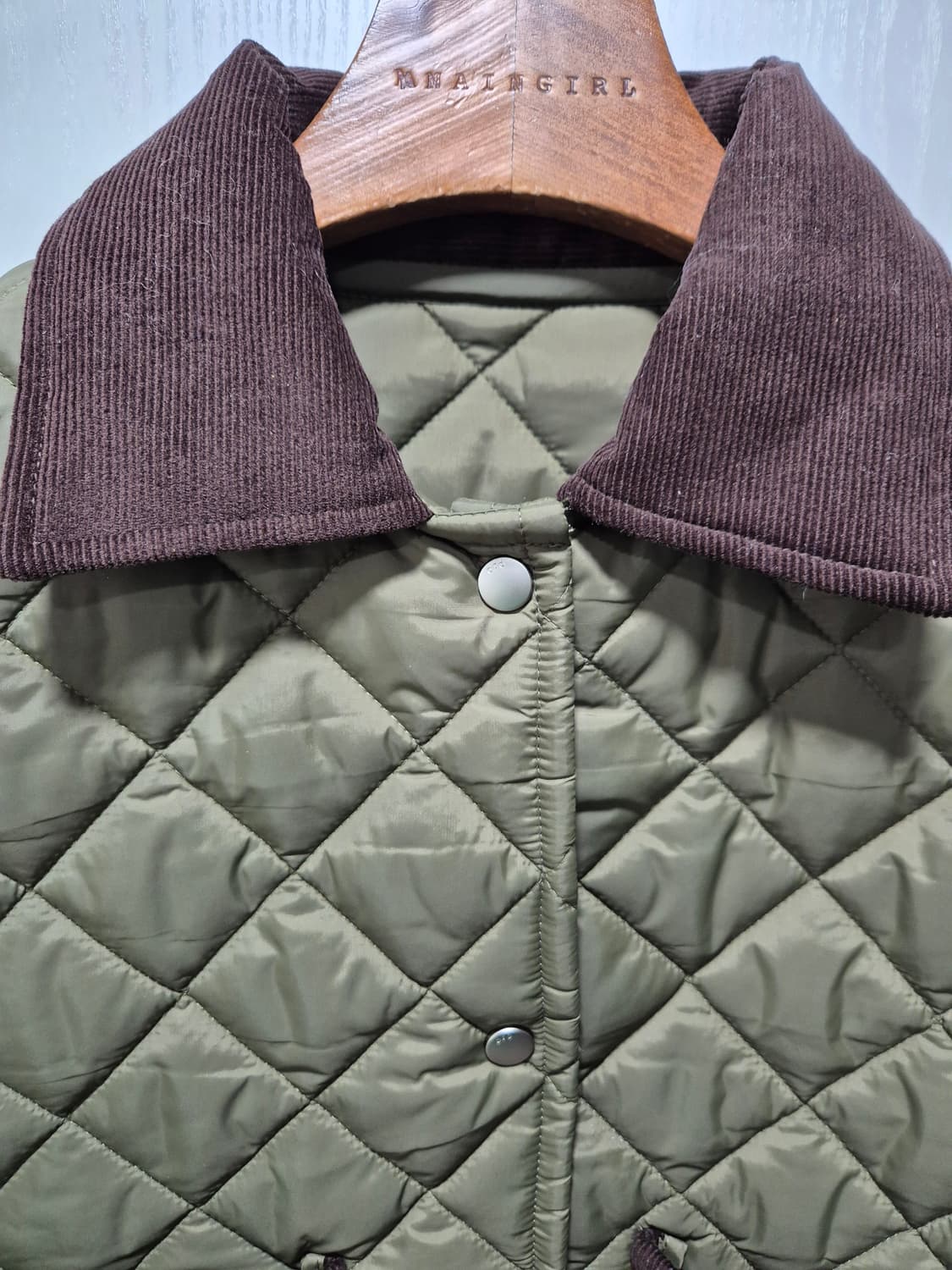 (세일)(새상품)ORO 오로 퀼팅 코듀로이 자켓 카키 상품이미지6