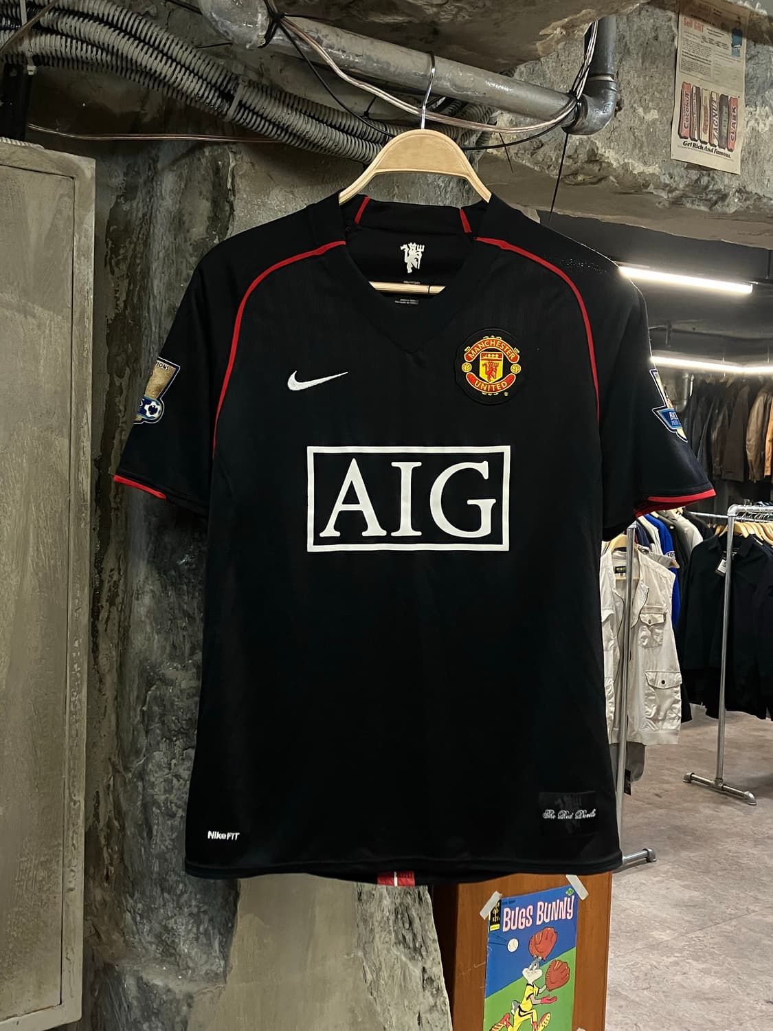 나이키 07-08 맨체스터 유나이티드 어웨이 유니폼 블랙 S #csz18 상품이미지1