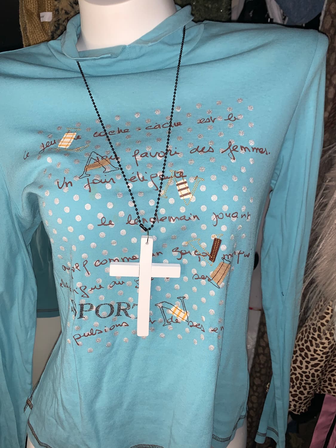 y2k 모리 하늘색 터틀넥 상품이미지2