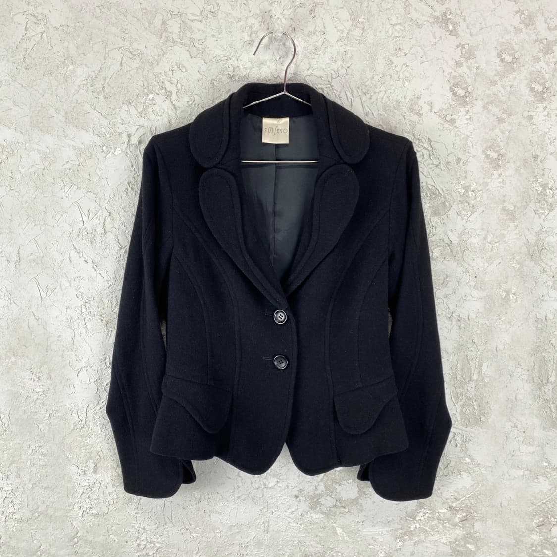 SUTSESO 트리클 패치드 카라 울 블렌드 블레이저 상품이미지1