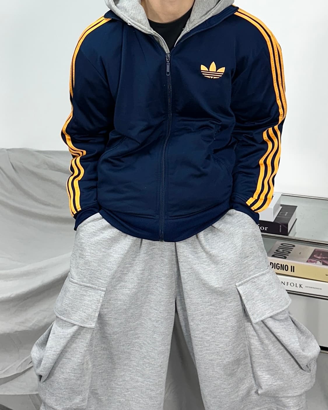 아디다스 파이어버드 네이비 옐로우 트랙탑 져지 105 상품이미지1