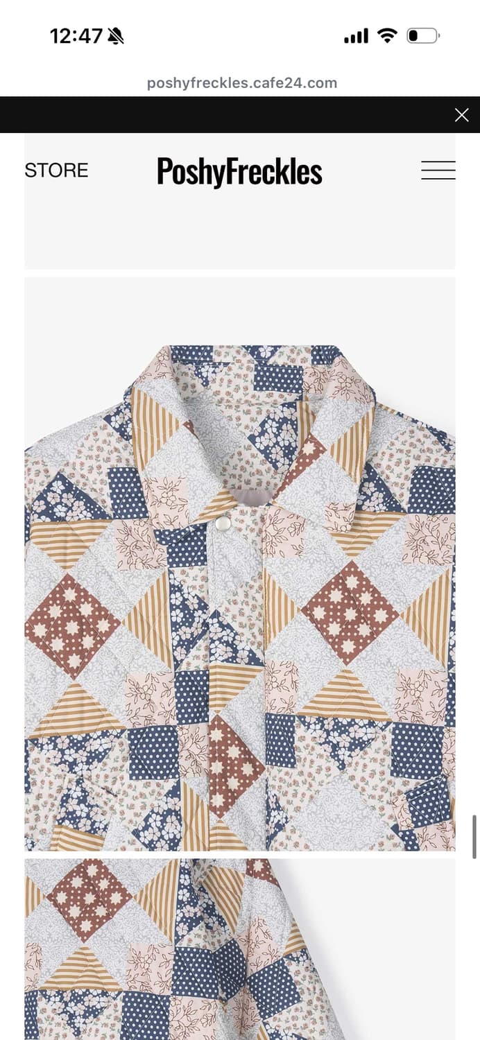 PoshyFreckles 퀼팅 블루종 멀티 상품이미지6