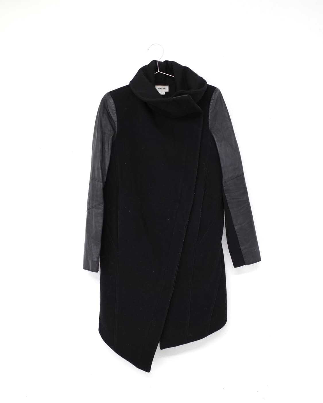 Helmut Lang Sleeve Leather Wool Coat 상품이미지1