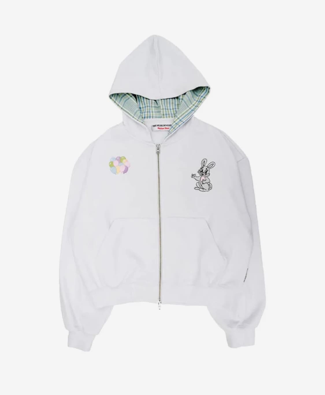 더뮤지엄비지터 RABBIT EMBROIDERY ZIPUP HOODIE 상품이미지1