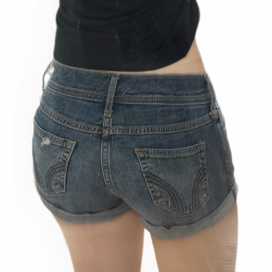 홀리스터 로우라이즈 데미지 데님 숏팬츠 핫팬츠 상품이미지2