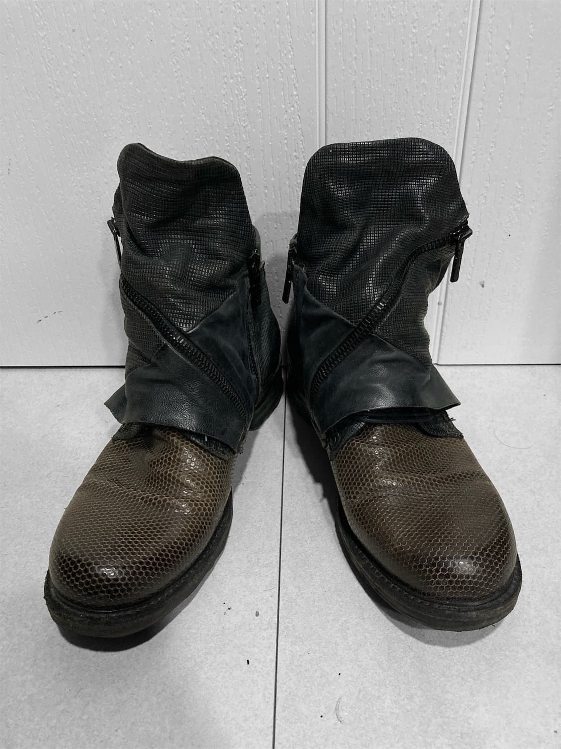 A.S.98 드레이프 랩 레더 부츠 상품이미지1