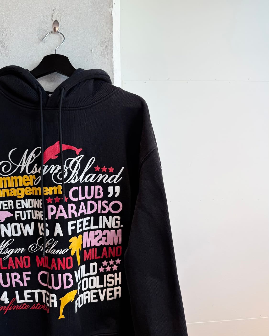 msgm 블랙 그래픽과 로고 프린팅 후디  상품이미지5