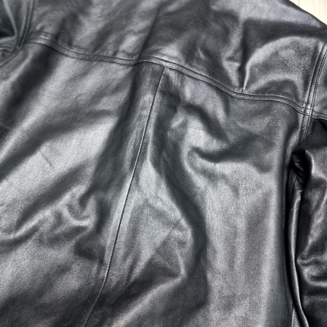 이태리제 듀퐁 블랙 양가죽 자켓 카코트(100-105) 상품이미지4