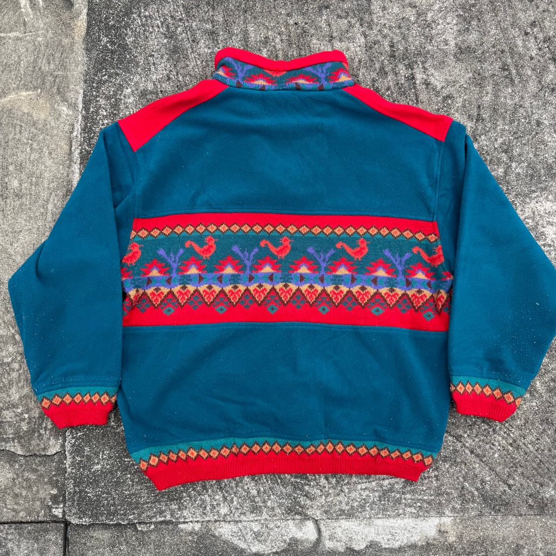 [L] 빈티지 패턴 하프집업 후리스 맨투맨 상품이미지2