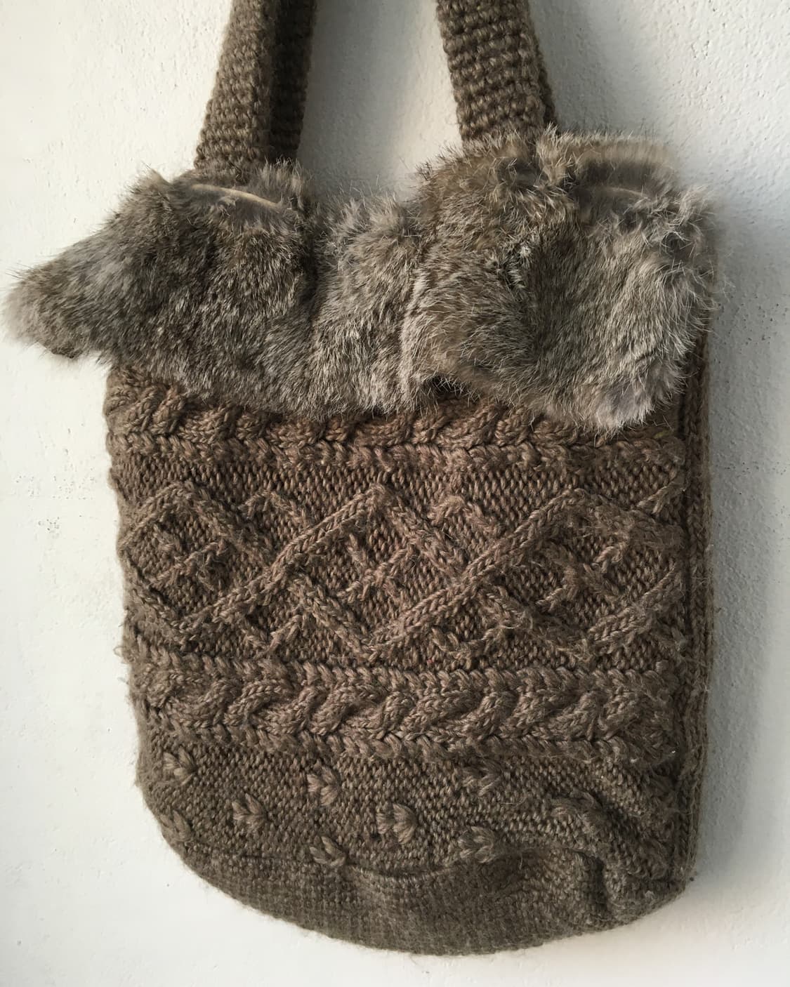  fur trimming knit bag 상품이미지4