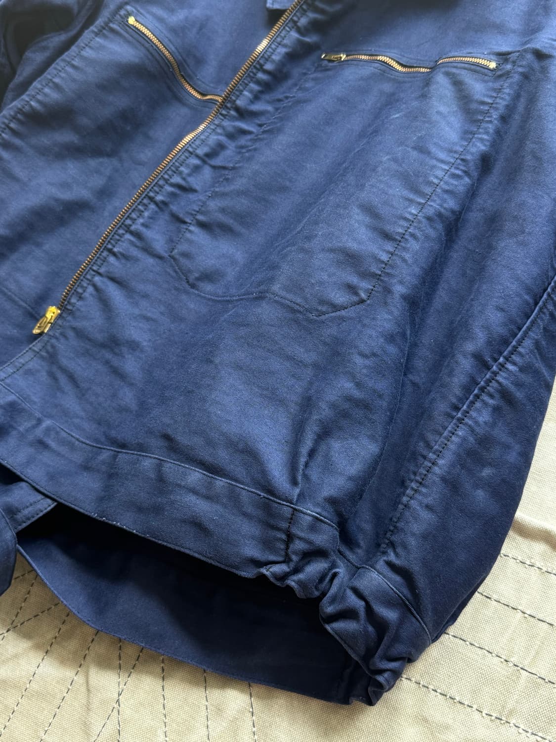 50s French Blue Moleskin Cyclist Jacket 상품이미지5