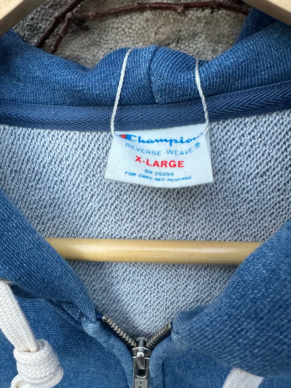 챔피온 빈티지 80s 복각 리버스위브 후드 집업 xl 상품이미지5