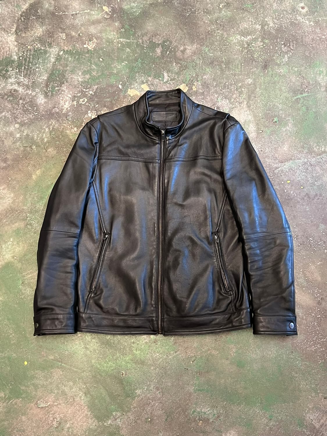 [M] 폴리스 POLICE 양가죽 싱글 라이더 자켓 블랙 레더 자켓 상품이미지1