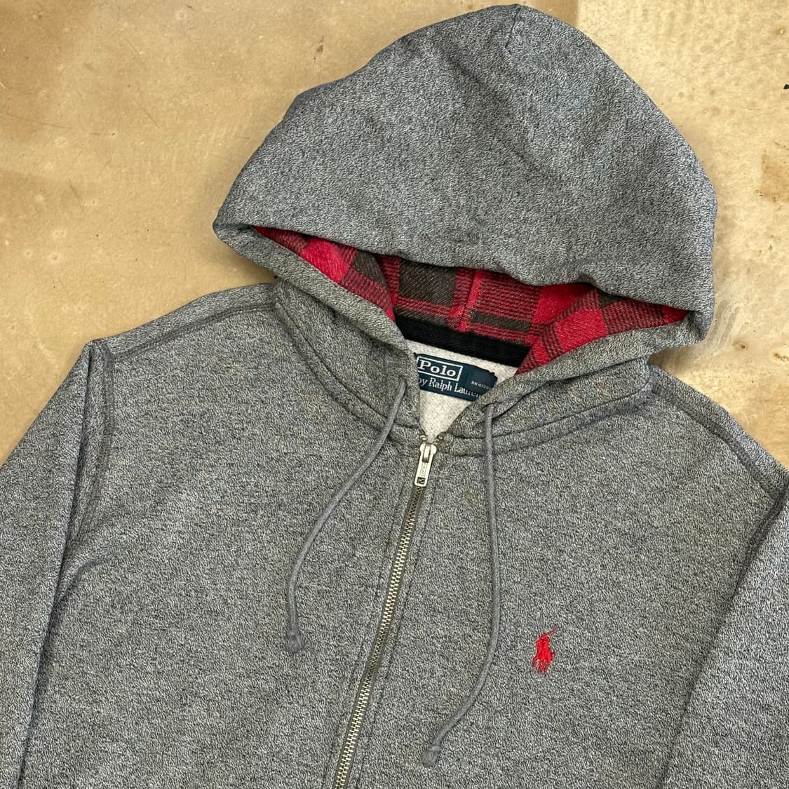 L 폴로랄프로렌 그레이 기모 후드 집업 상품이미지1