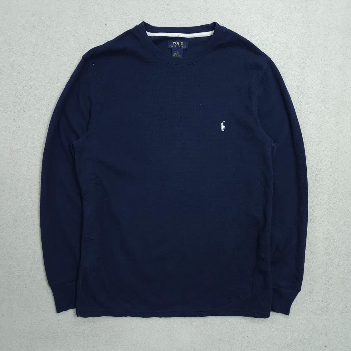 폴로 랄프 로렌 와플 긴팔티 L 네이비 상품이미지1