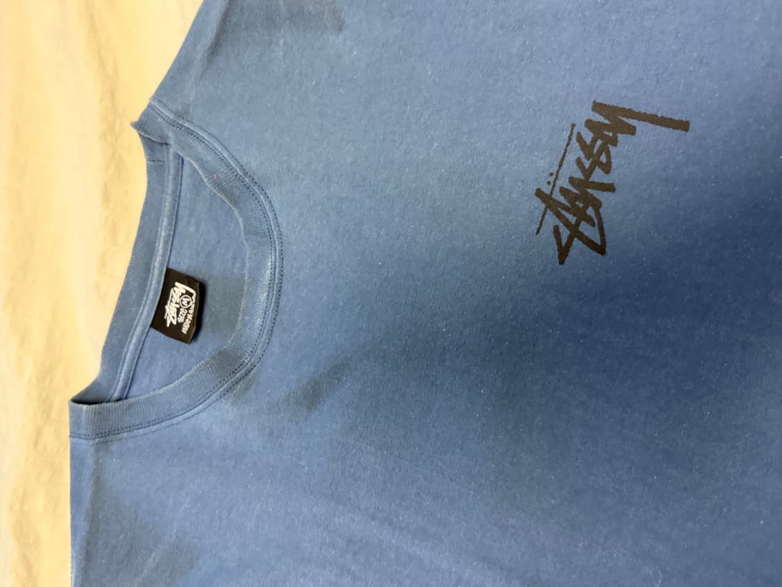 스투시 20년도 파이어 버닝 로고 티셔츠 블루 M 상품이미지3