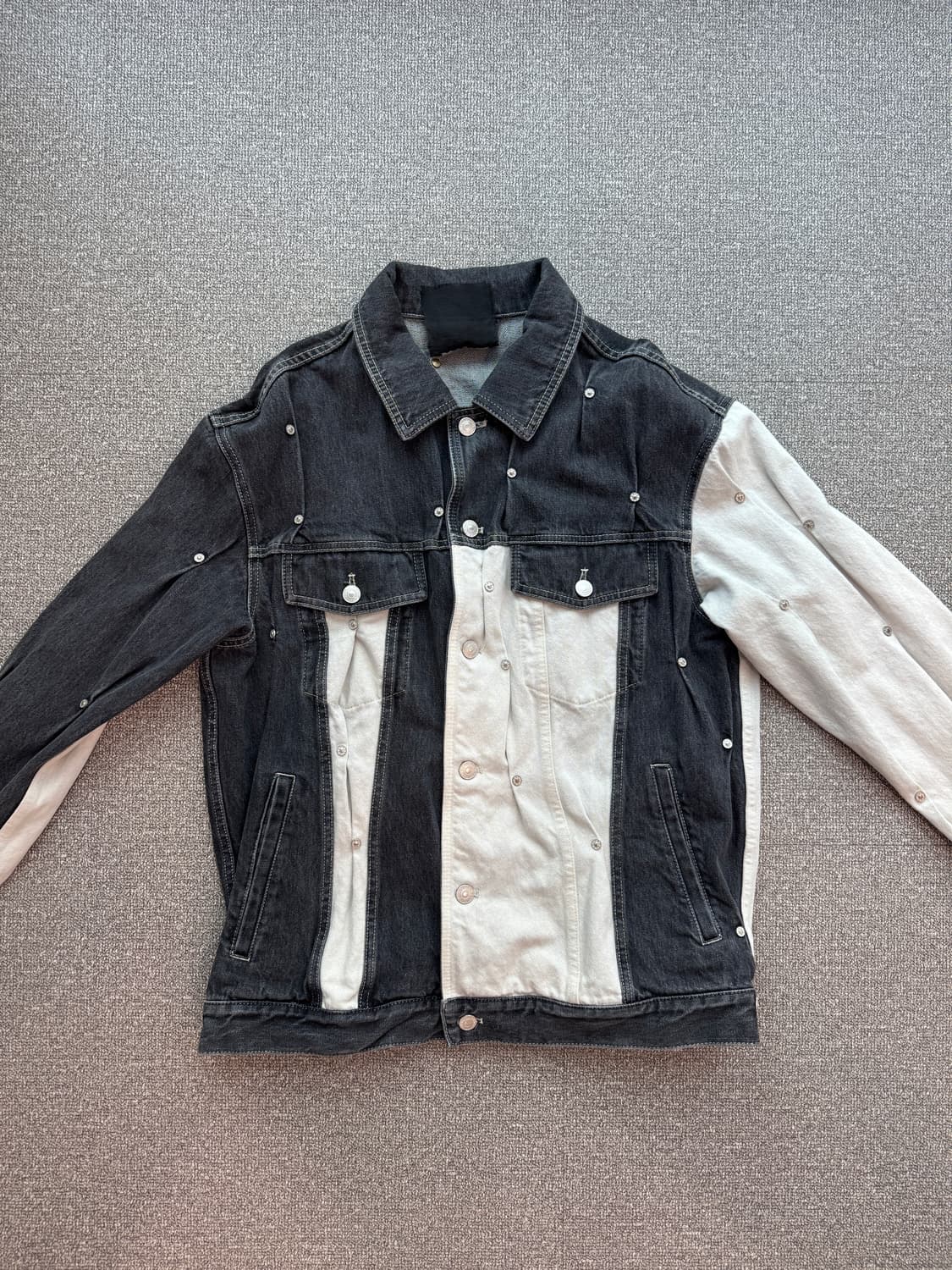 쿠시코크 멀티 리벳 데님 자켓 바이컬러 M  상품이미지6