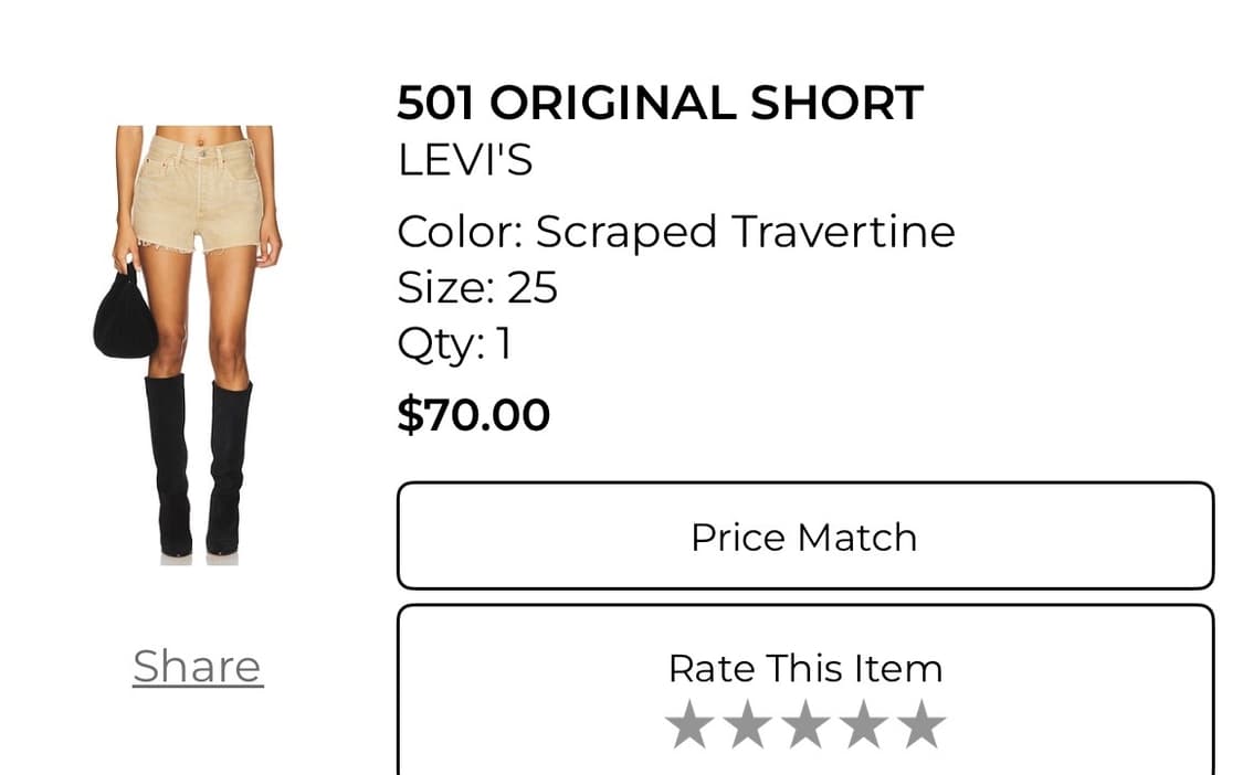 리바이스 501웨스턴 쇼츠 size25 상품이미지5