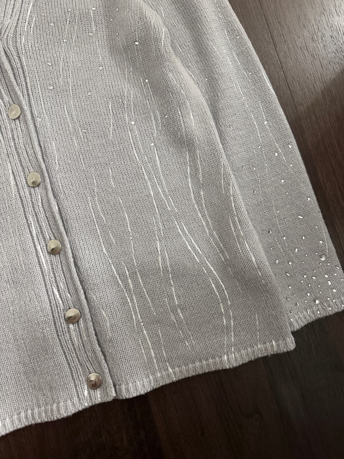 ESCADA 에스까다 아이스그레이 큐빅 가디건 상품이미지3