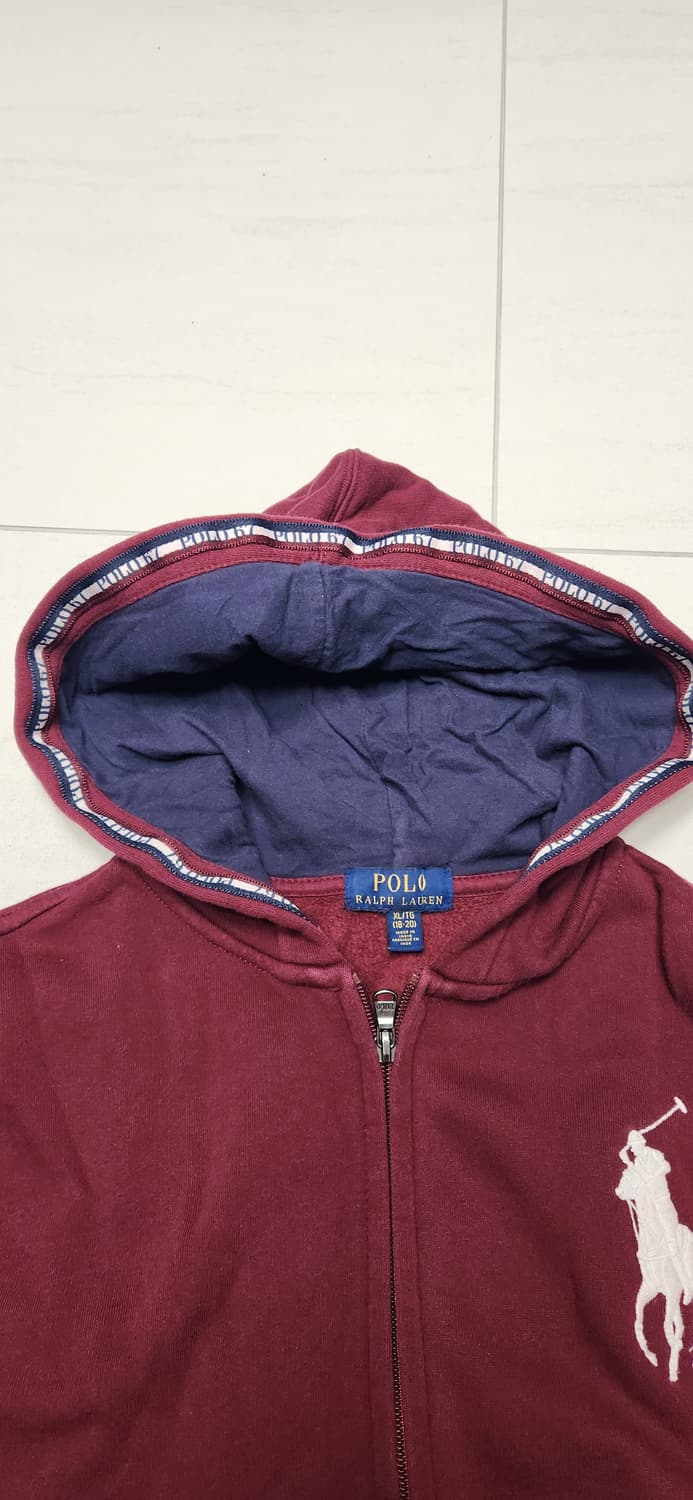 폴로 빅포니 버건디 후드집업 xl(18~20) 상품이미지4