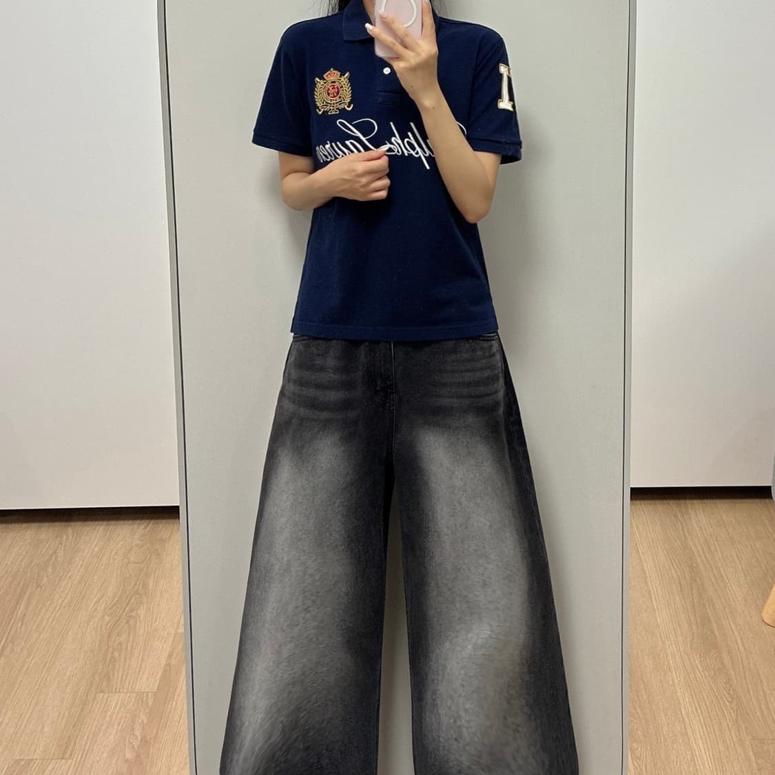 폴로 랄프로렌 빅포니 네이비 카라 반팔 티셔츠 상품이미지1