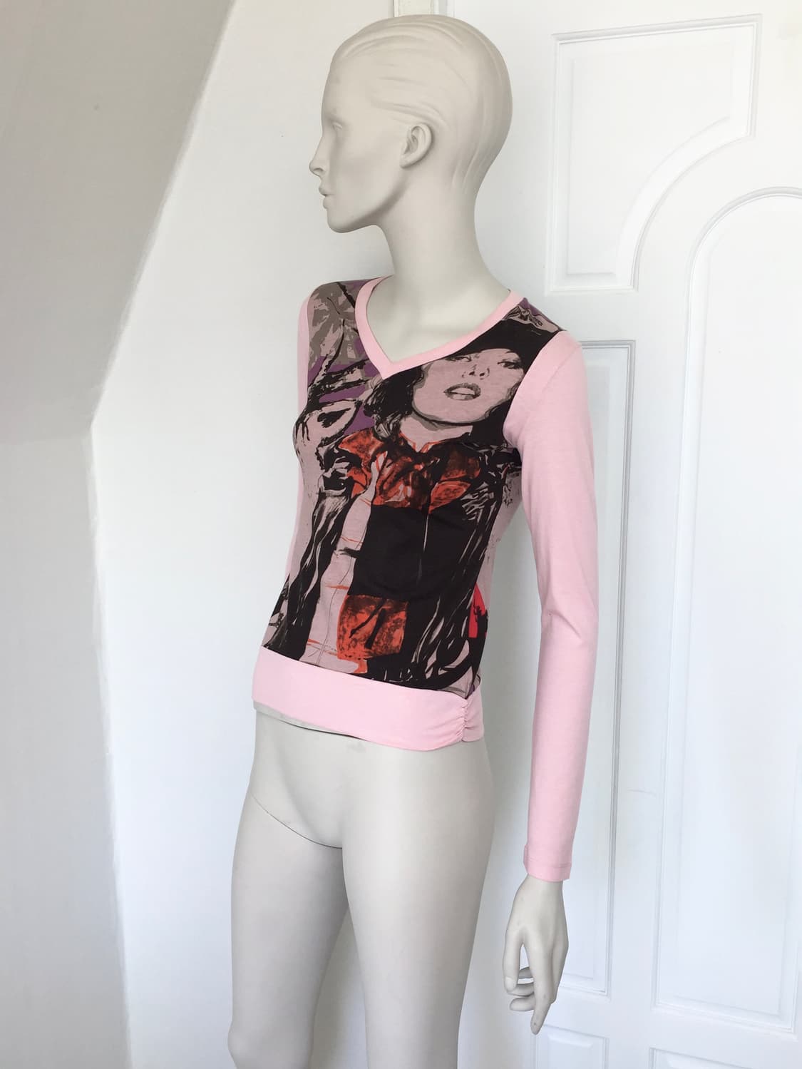 Spain Designer Slim pink top 상품이미지2