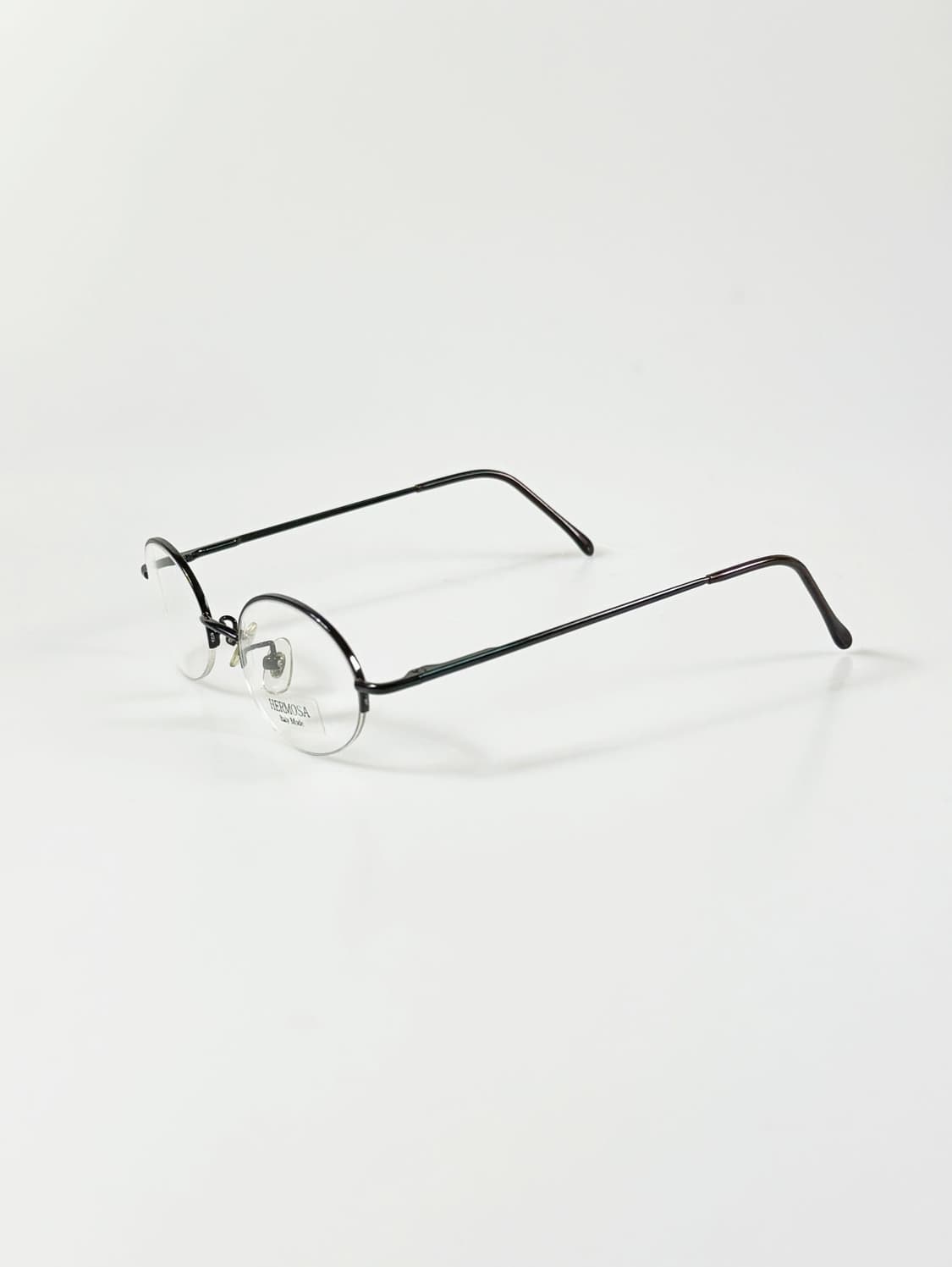 HERMOSA 블랙 반무테 라운드 메탈 빈티지 안경 상품이미지3