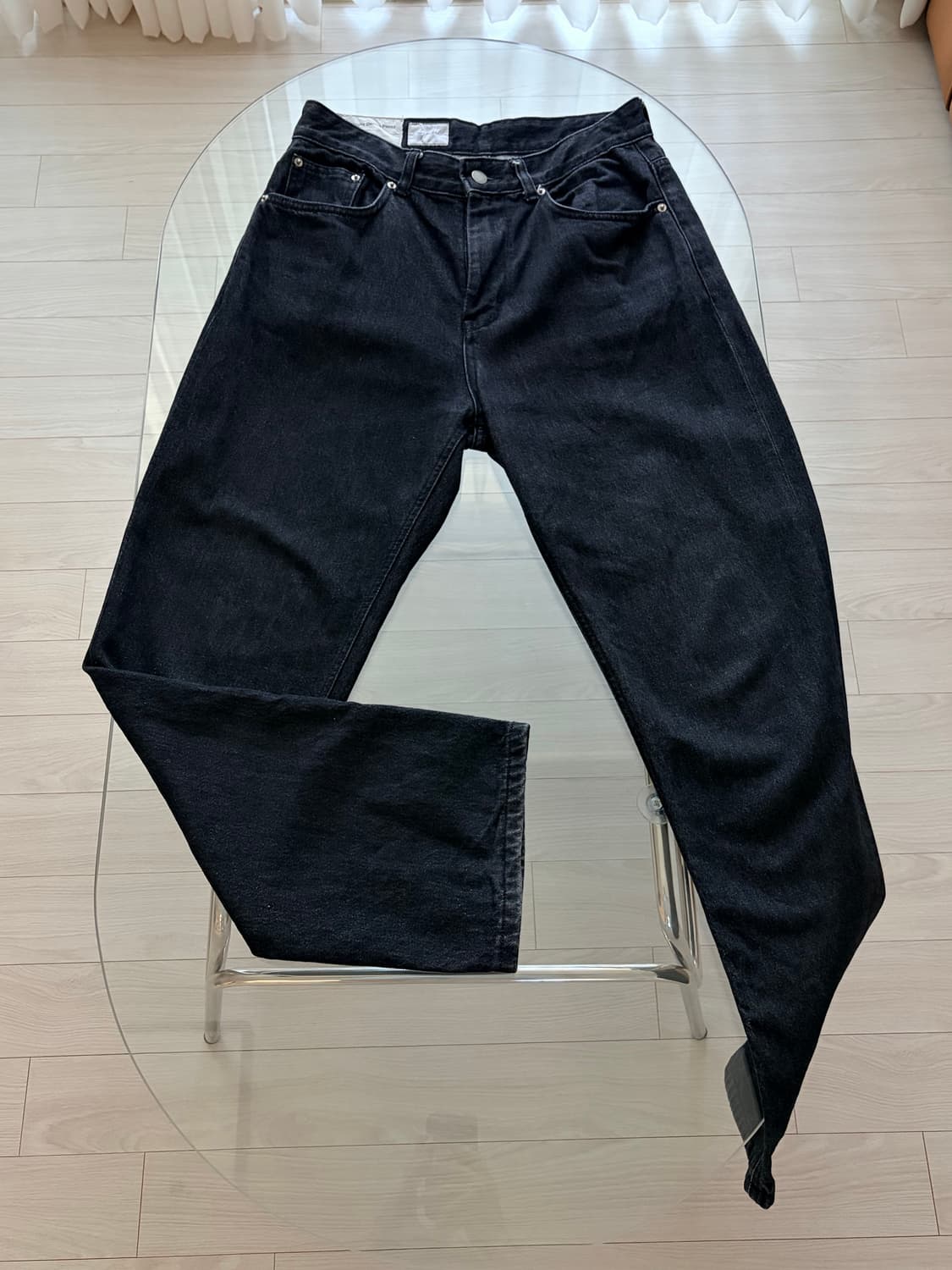 23년도 유스 스트레이트데님 워시드블랙 S 상품이미지1