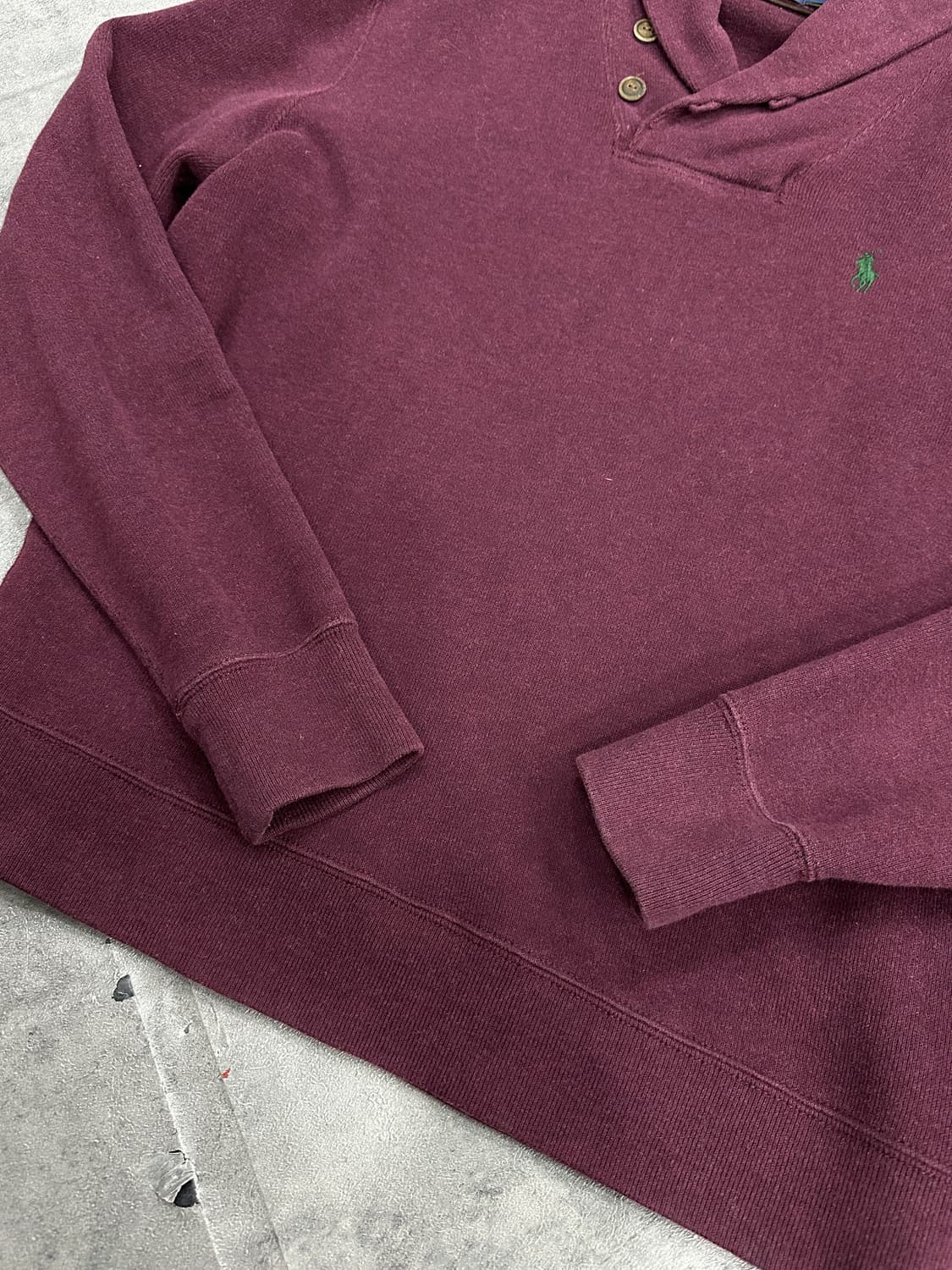 폴로 숄카라 맨투맨 버건디 상품이미지2